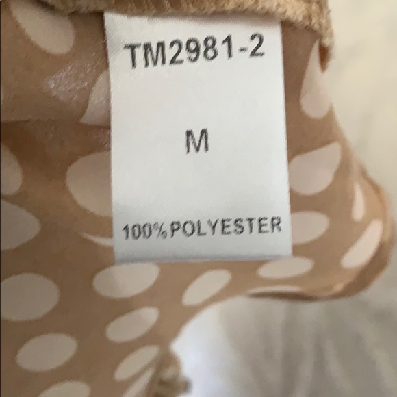 M Tan & Cream Polka Dot sleeveless top - Picture 7 of 7